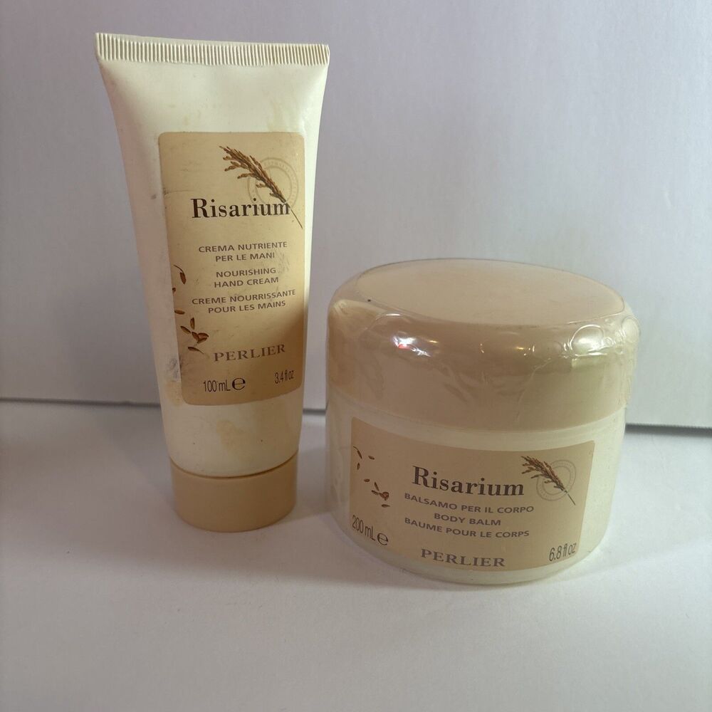 Perlier Risarium Body Balm 6.8 oz, Hand Cream 3.4 oz New Old Stock
